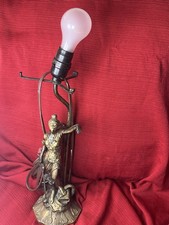 Table Lamp Sculpture Lady Justice Beat Bronze Finish Art Nouveau Antique As Is
