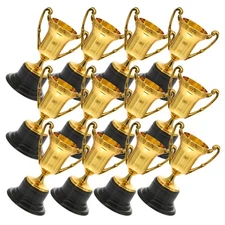 12 Pcs Winner Trophy Plastic Children's Reward Cups Mini Trophies