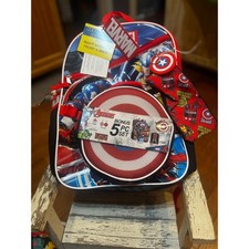 Marvel Avengers 5 Piece Backpack Set Boys Kids School Bag Lunch Box New