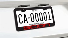 Scion Red Black Stainless Steel License Plate Frame