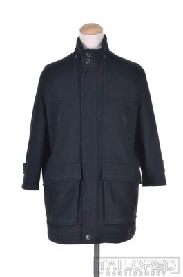 PAUL & SHARK Yachting Solid Blue Wool Mens Parka Jacket Coat - XL