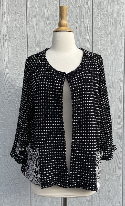 Moonlight Y & S Fashion M Artsy Black & White Top Cardigan Jacket