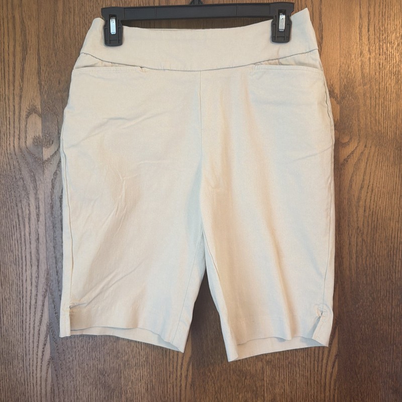 Belle By Kim Gravel Womens Size 8 Bermuda Pull On Short Beige