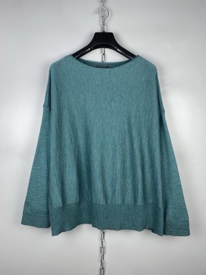 Oska Wollstrickpullover Damen Größe S Türkis Relaxed Fit Minimalistisch
