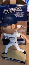 CHRIS CAPUANO 2007 Milwaukee Brewers Bobblehead White Jersey Never Displayed 