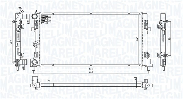 Magneti Marelli 350213182300 KüHler, MotorküHlung FüR Audi,Seat,Skoda,Vw-image