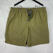 Columbia Shorts Mens 2XL Olive Green Quick Dry Mesh Lined Swim Trunks Belted Men