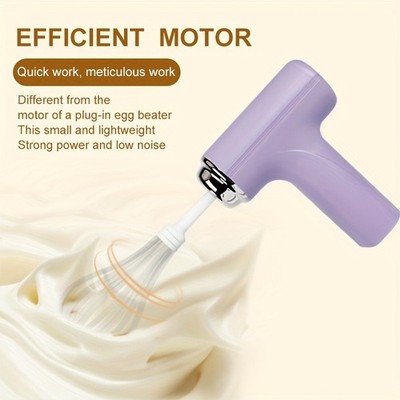 Wireless Rechargeable Electric Egg Beater Whisk, Stainless Steel