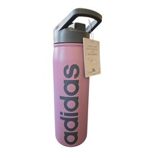 Adidas Mauve Stainless Steel Water Bottle 600mL 20oz Flip Lid Handle C-42