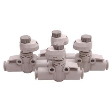 Lot of 4 SMC AS2052F-08 Pneumatic Inline Flow Speed Control Fitting, ø8mm Tube