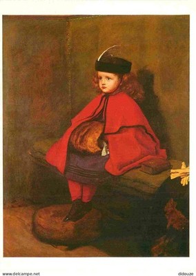 Postcard - Art - Painting - Sir John Everett Millais - My First Sermon 1864