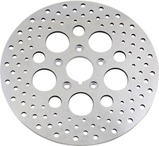 DS Polished Stainless Drilled Brake Rotor Front Harley Davidson 139485