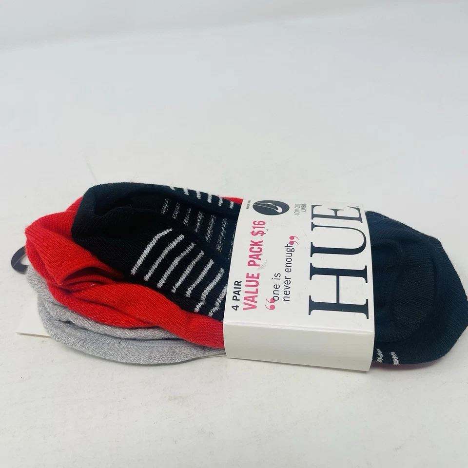 Paquete de 3 calcetines forrados de corte bajo a rayas negras Hue para mujer talla única 1774 Foto 3 de 4