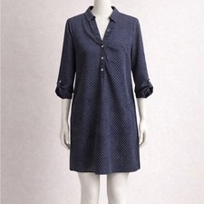 The Limited Dark Blue Geometric Polo Dress