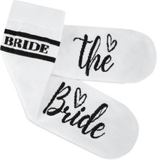 Bride Socks for Women, Funny Bridal Shower Gifts for Women, Black and White Clas
