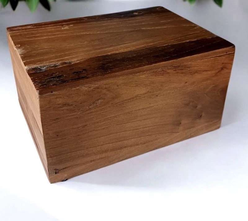 Wooden Urn for Human Ashes Cremation Funeral Urns 10"x7.5"x5.5" Brown 220 LBS