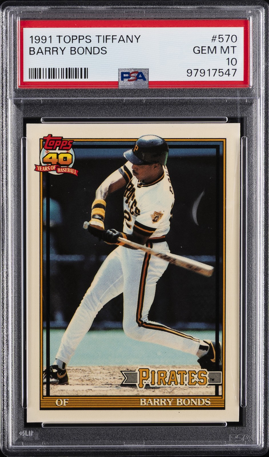 1991 TOPPS TIFFANY #570 BARRY BONDS PSA 10