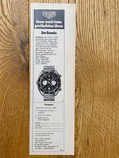 Heuer Autavia Cronografo Originale 1973 Vintage Watch Advert Pubblicità