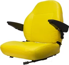 Zero Turn Turf Lawn Mower Seat Yellow w/ Armrests John Deere