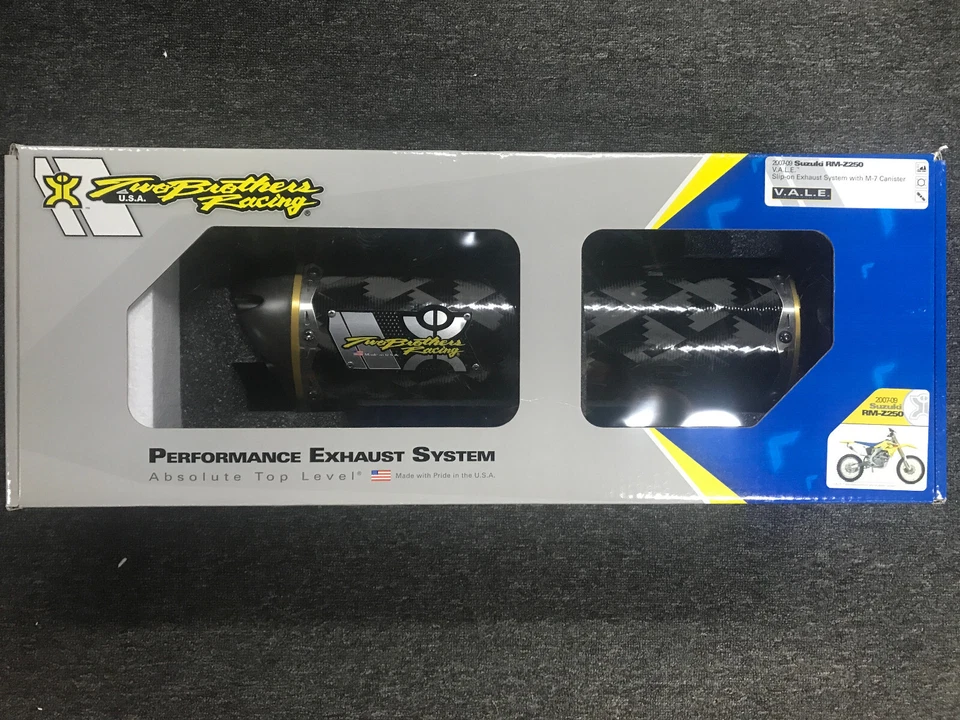 Escape antideslizante de fibra de carbono Two Brothers para Suzuki RMZ250 2007 2008 2009 Foto 3 de 4