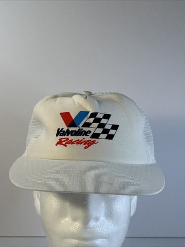 Vintage Nascar Hat Cap Snap Back Valvoline Racing Checkered Flag Mesh Trucker - 第 1/11 張圖片