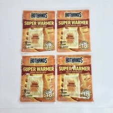 Set Of 4 Super Warmer Hot Hands Hand Warmers: 18 Hours Of Heat NEW