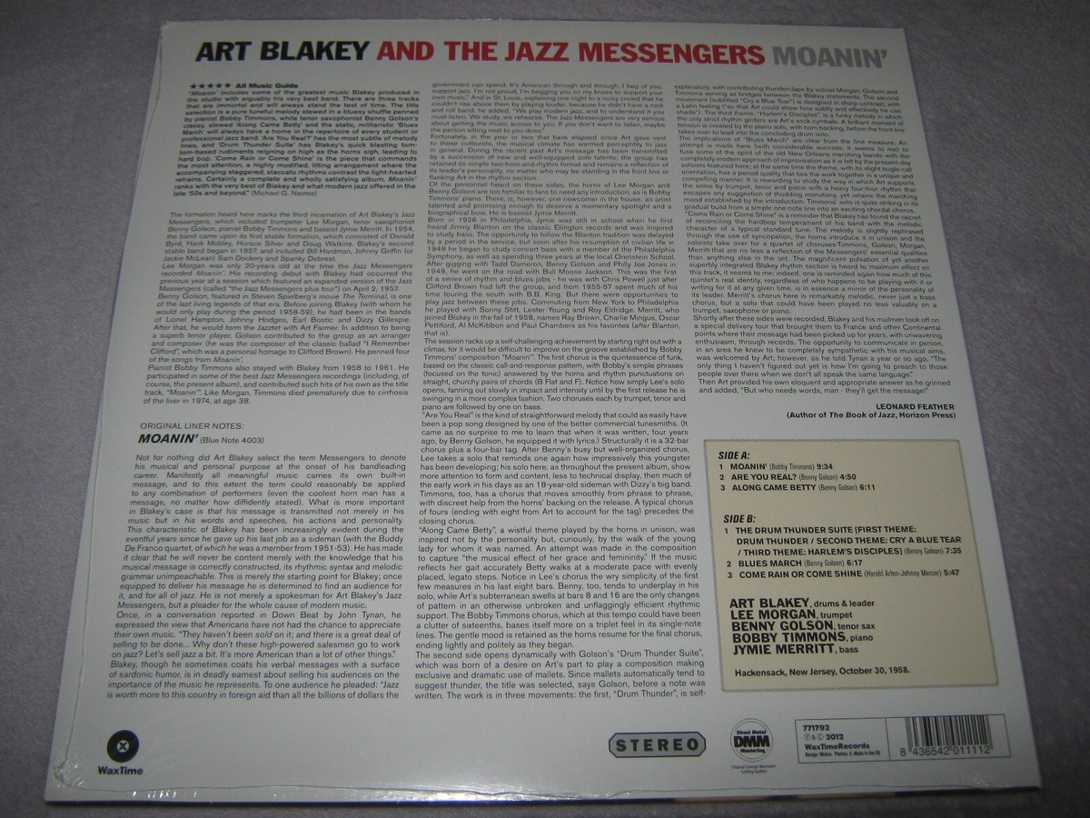 ART BLAKEY Jazz Messengers Moanin BRAND NEW SEALED LimitED 180G