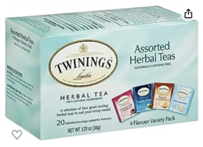 Twinings Assorted Herbal Tea 20 count.