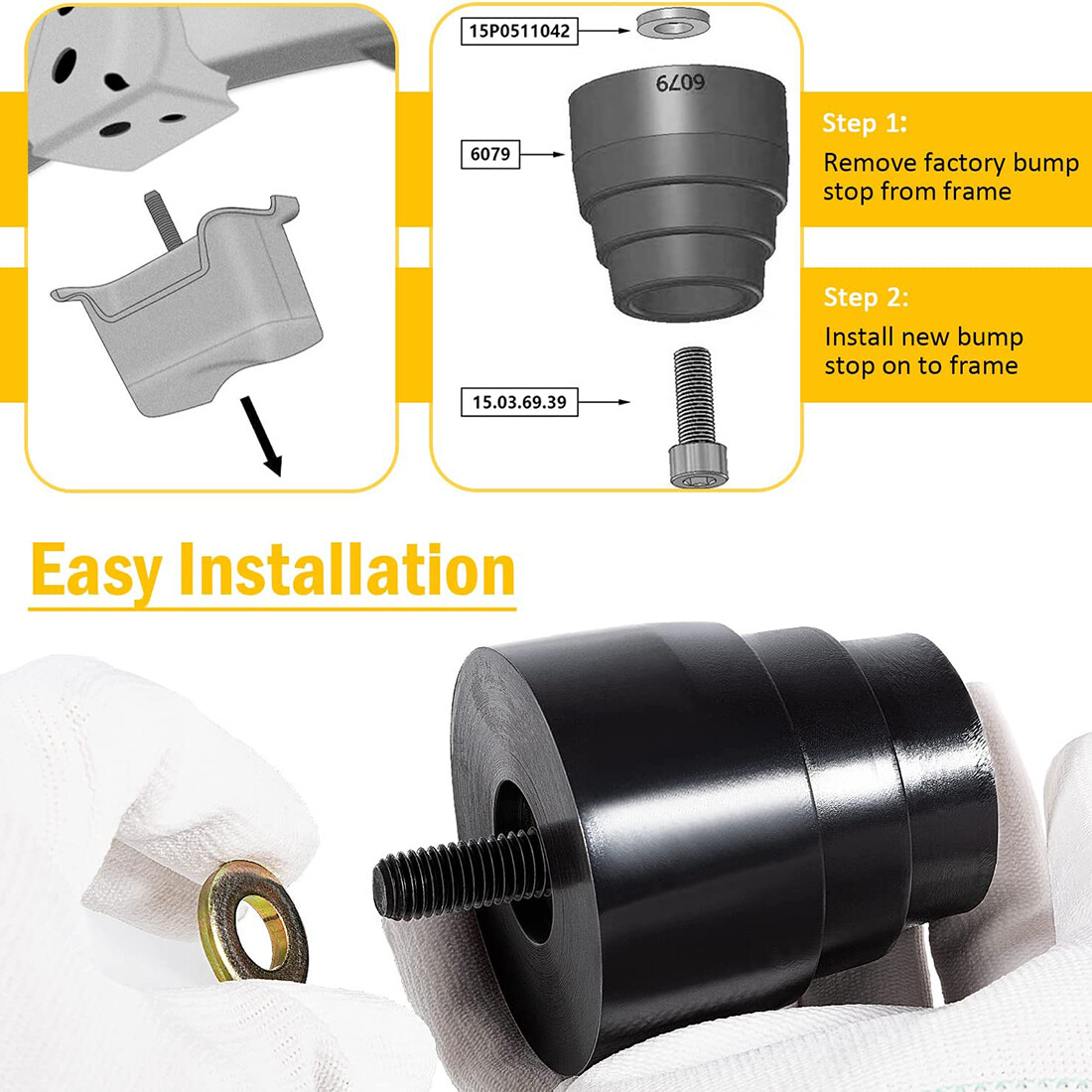 Energy Suspension 8.9104G Rear Bump Stop Set for Toyota 4runner 1996