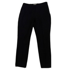 Everlane Ankle Crop Elastic Waist Pants Navy Blue Side Zipper Size 10