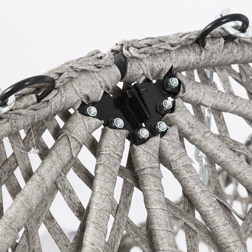 Hanging Egg Chair w Stand Rattan Wicker Swing Chair w Cushions 4 Indoor/Outdoor - image 4 of 4