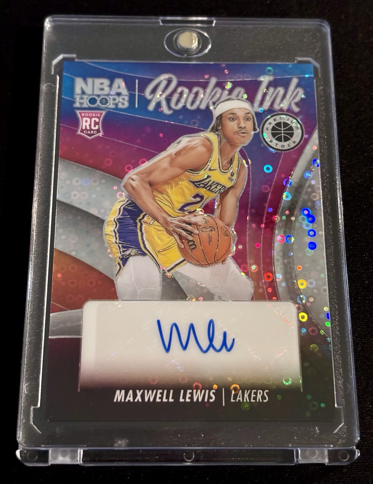 Maxwell Lewis Rookie Ink Auto Disco Ice Prizm 2023-24 NBA Hoops Premium Stock