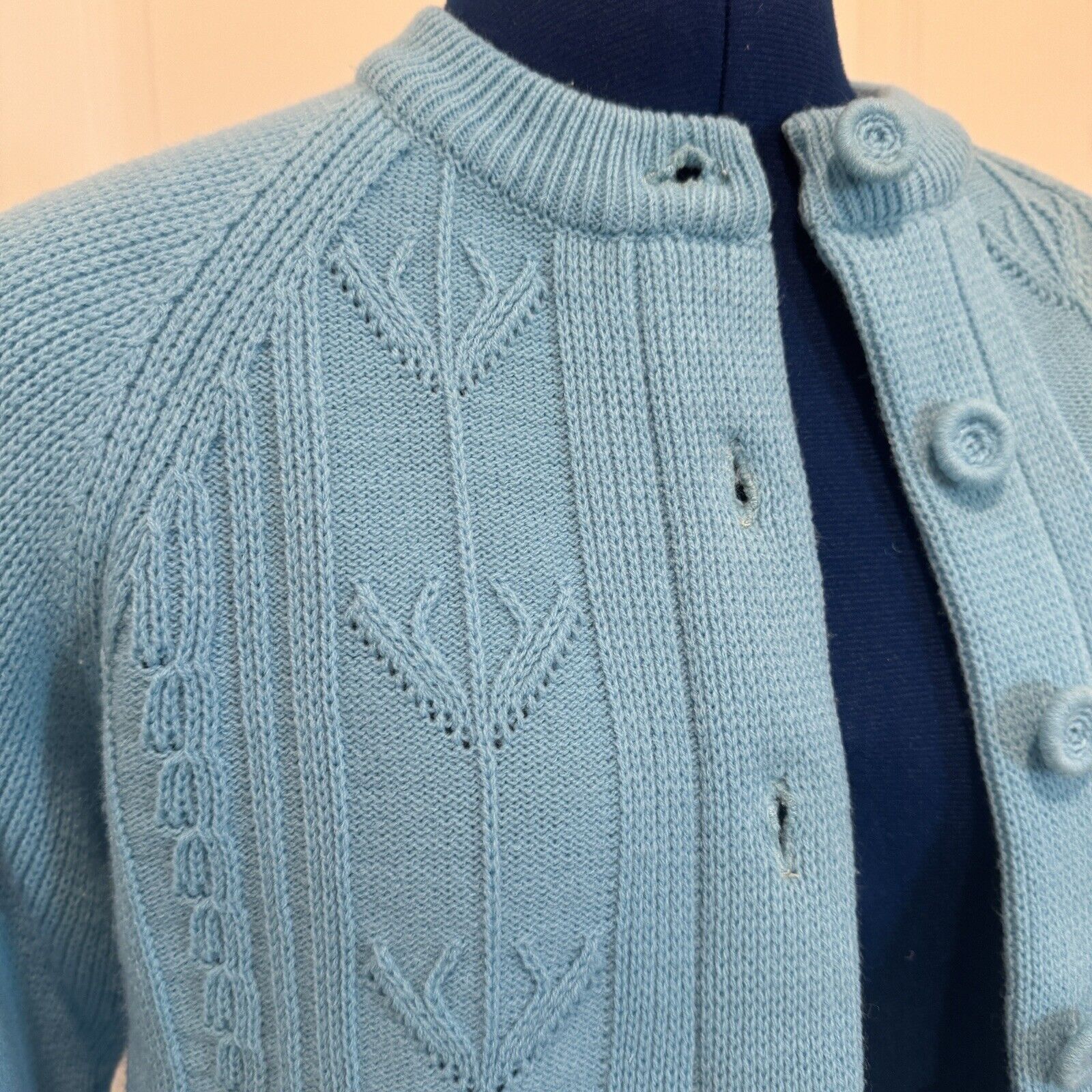 Vintage Blue Women’s Cardigan Sweater Adele Impor… - image 4