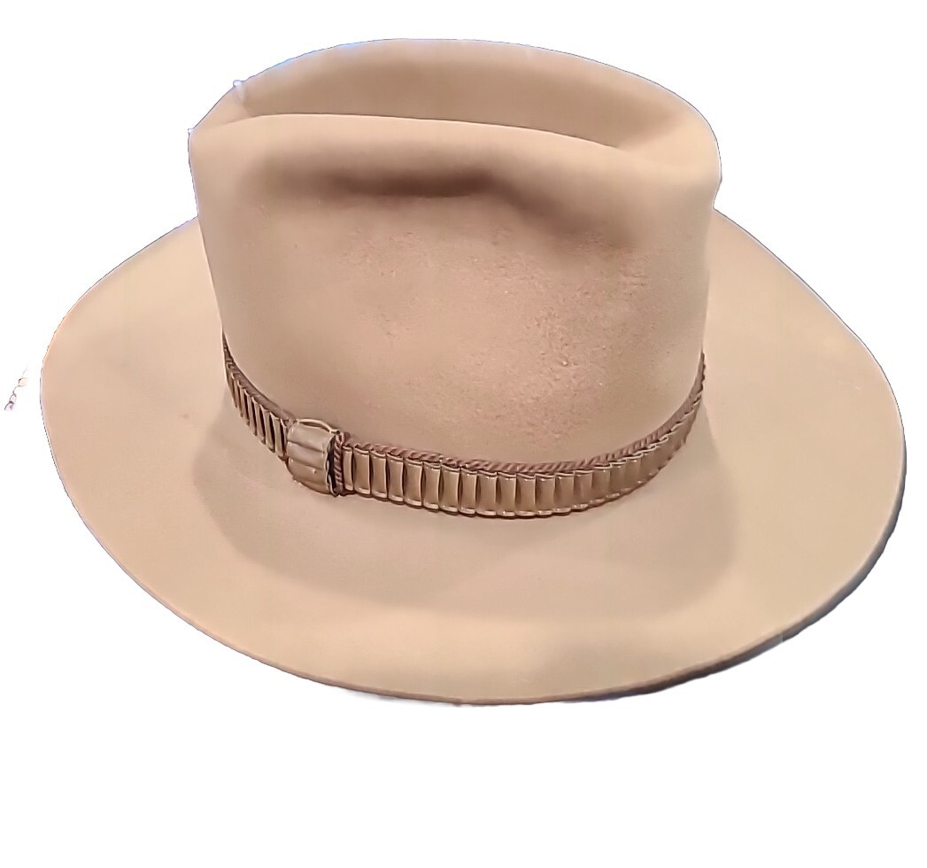 VTG John B Stetson Cowboy Hat 4X Beaver Bill Bullocks Tan