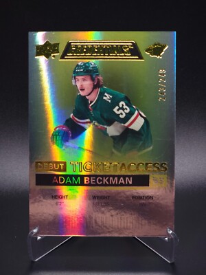 Adam Beckman 2021-22 U.D. Credentials Debut Ticket Access Yellow RC #243/249