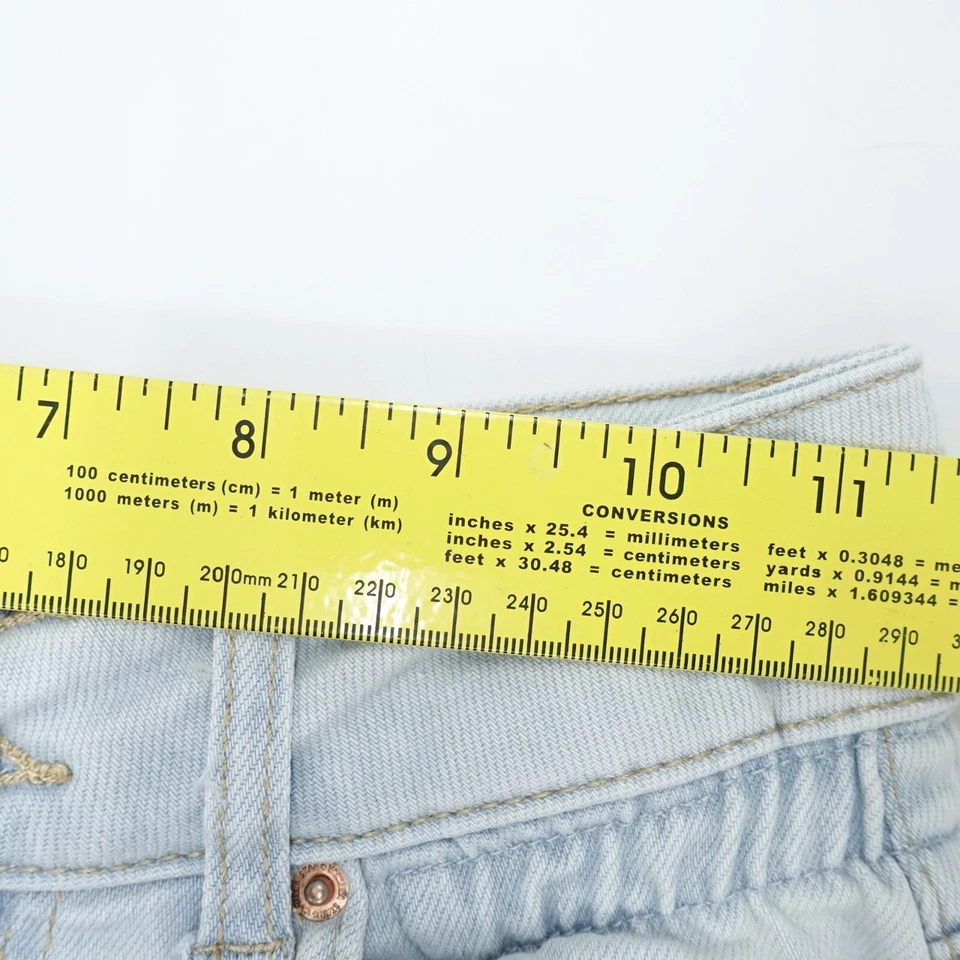 Pantalones Cortos Vanilla Star Corte Para Mujer 3 Azul Denim Envejecido Cintura Elástica Algodón Foto 2 de 4