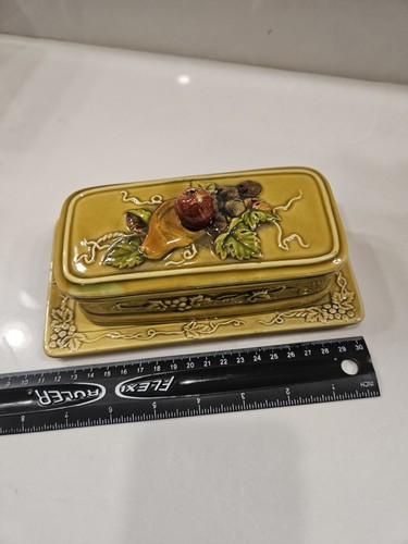 Geo Z Lefton Butter Dish "pear and apple" 1950's #3739 Vintage Collectible Z - Picture 4 of 11