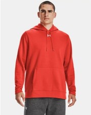 Under Armour Men's Hustle Fleece Hoodie Dark Orange /White 4XL 50 FLE71