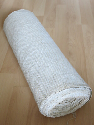 1x Leinen Rolle Ballen gewebt Muster Natur alt um 1900 ca 10 x 0,45 Meter 2100 g