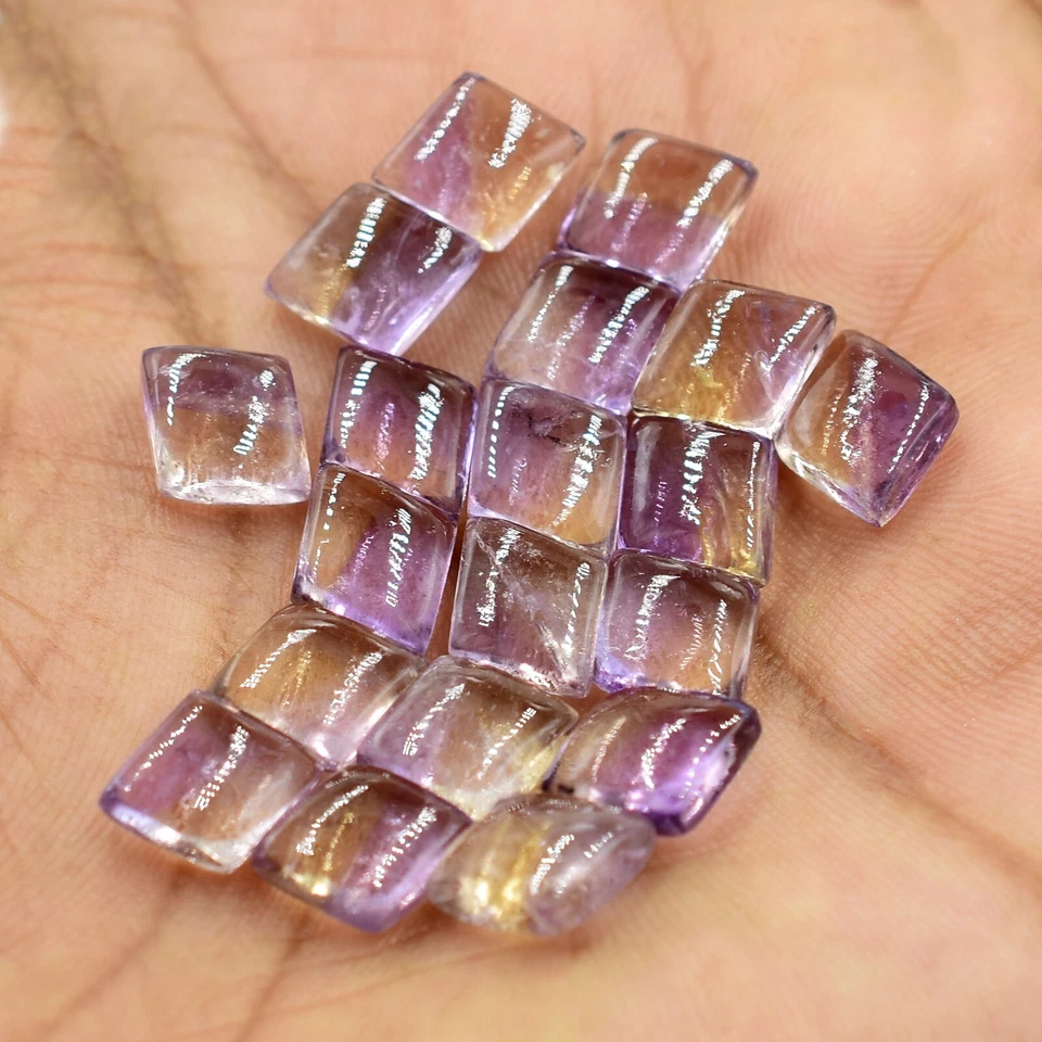 Piedras preciosas facetadas ametrino natural 10x12 mm cuadradas para hacer joyas suministros artesanales Foto 2 de 4