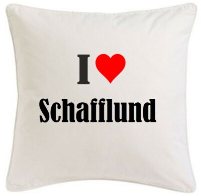 KISSENBEZUG I LOVE SCHAFFLUND 40CMX40CM AUS MIKROFASER