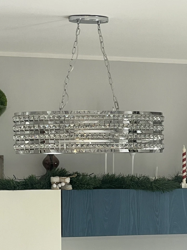 Lampada a sospensione argento/cristallo CAVONE. - Immagine 4 di 4