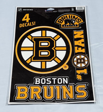 Boston Bruins Multi Use 4 Decals Stickers Cling Sheet Measures 11" x 17" - NEW 