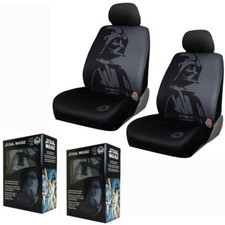 New Gray Black Star Wars Darth Vader Front Pair Low Back Car Seat Covers New Gray Black Star Wars Darth Vader Front Pair Low Back Car Seat Covers
