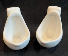 Fairly Odd Novelties Urinal Shot Glasses Set of 2 Funny Bathroom Humor Gag White