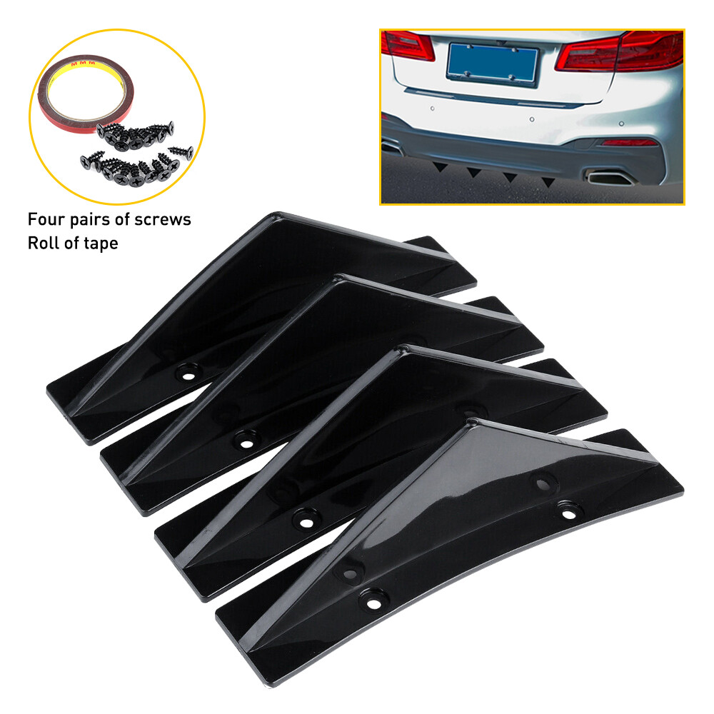 4X BLACK SUV/Car Rear Bumper Spoiler Diffuser Shark Fin Style Protector Lower KK