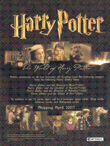HARRY POTTER: THE WORLD OF 2007 ARTBOX PROMO PROMOTIONAL SELL SALE SHEET - Afbeelding 1 van 1