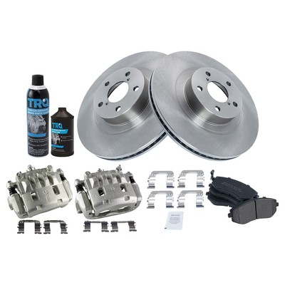 For Subaru Impreza 08-10 Front Disc Brake Kit w Semi-Metallic Pads & Calipers