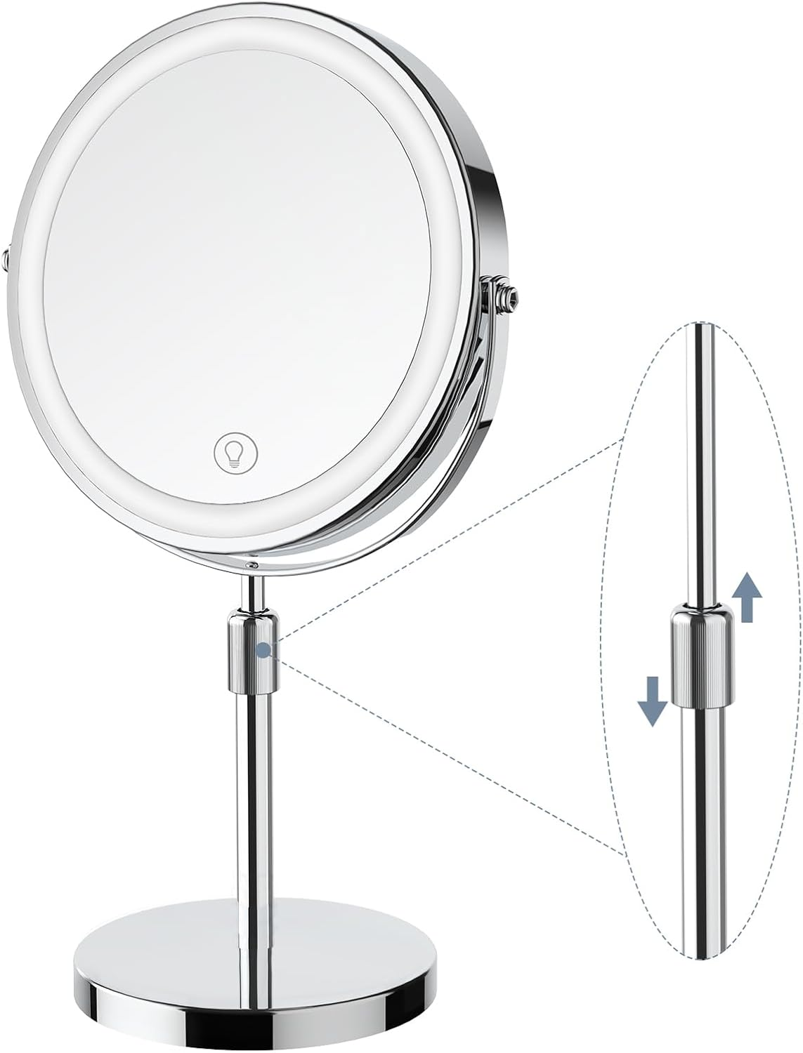Adjustable Height & Brightness LED Lighted Makeup Mirror with Lights-image