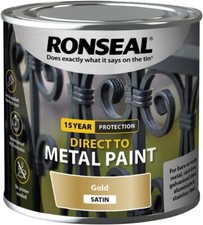 Ronseal Direct to Metal Rust Garden Shed Fence Paint Rural Green Gloss 750ml